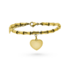 Bracciale con pendente cuore maglia bamboo incisione personalizzata 1 per lato