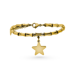 Bracciale con stella donna maglia bamboo incisione personalizzata 1 per lato