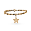 Bracciale con stella donna maglia bamboo incisione personalizzata 1 per lato