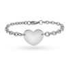 Bracciale ciondolo cuore fisso incisione personalizzata 1 per lato