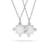 Collana con puzzle per coppia con incisione personalizzata 1 per lato