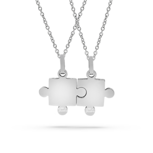 Collana con puzzle per coppia con incisione personalizzata 1 per lato