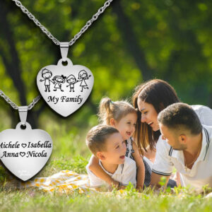 Collana Famiglia per mamma con cuore 1 incisione personalizzata