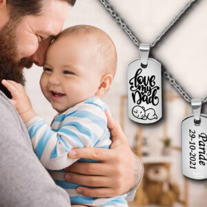 Collana con piastrina per il papà incisione personalizzata con dedica