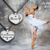 Collana cuore donna incisione personalizzata con 1 nome disegno ballerina e fraseCollana cuore donna incisione personalizzata con 1 nome disegno ballerina e frase