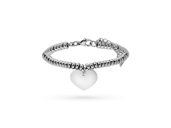 Bracciale con cuore donna incisione personalizzata 1 per lato