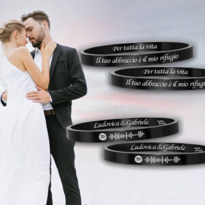 Bracciali Rigidi Coppia Spotify 2 Rigidi Incisione Personalizzata Con Dedica