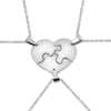 Collana puzzle cuore incisione personalizzata con 3 pezzi