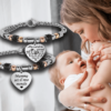 Bracciale neo mamma con dati nascita maglia coreana incisione personalizzata con 1 frase