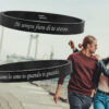 Bracciale uomo rigido chiuso nero 8 mm Incisione personalizzata con dedica