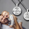 Collana neo papà per nascita incisione personalizzata con 1 dati bebè