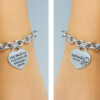 Bracciale Madrina Battesimo con cuore incisione personalizzata con dedica