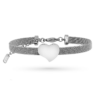 Bracciale con cuore maglia Milano con incisione personalizzata 1 fronte